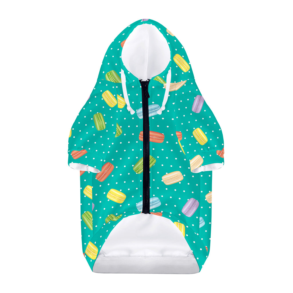 Polka Dot Macaron Pattern Print Dog Zip Up Hoodie