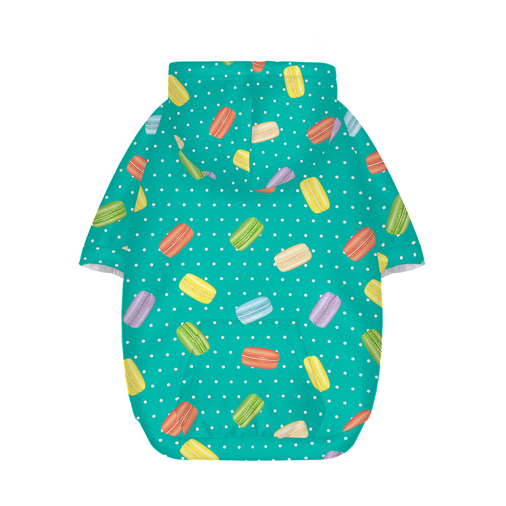 Polka Dot Macaron Pattern Print Dog Zip Up Hoodie
