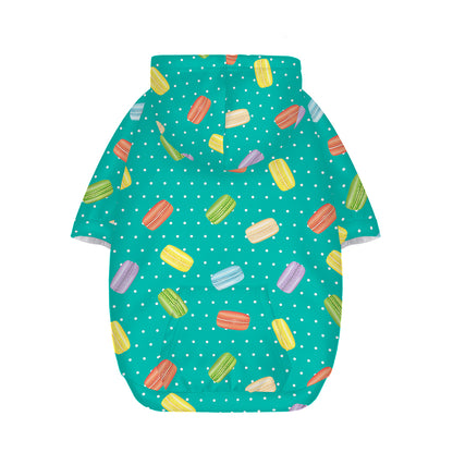 Polka Dot Macaron Pattern Print Dog Zip Up Hoodie