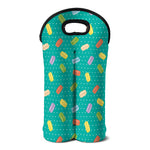Polka Dot Macaron Pattern Print Double Neoprene Wine Tote