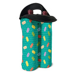 Polka Dot Macaron Pattern Print Double Neoprene Wine Tote