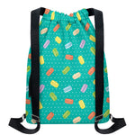 Polka Dot Macaron Pattern Print Drawstring Backpack