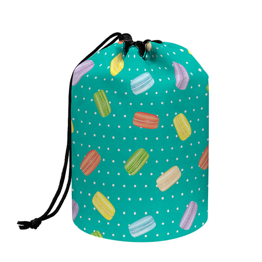 Polka Dot Macaron Pattern Print Drawstring Makeup Bag
