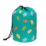 Polka Dot Macaron Pattern Print Drawstring Makeup Bag