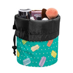 Polka Dot Macaron Pattern Print Drawstring Makeup Bag