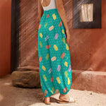 Polka Dot Macaron Pattern Print Harem Pants