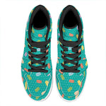 Polka Dot Macaron Pattern Print High Top Leather Sneakers