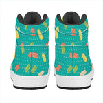 Polka Dot Macaron Pattern Print High Top Leather Sneakers