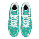 Polka Dot Macaron Pattern Print High Top Leather Sneakers