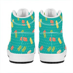 Polka Dot Macaron Pattern Print High Top Leather Sneakers