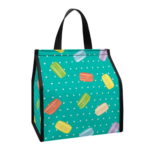 Polka Dot Macaron Pattern Print Insulated Lunch Tote