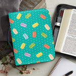 Polka Dot Macaron Pattern Print Leather Bible Cover