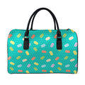 Polka Dot Macaron Pattern Print Leather Duffel Bag