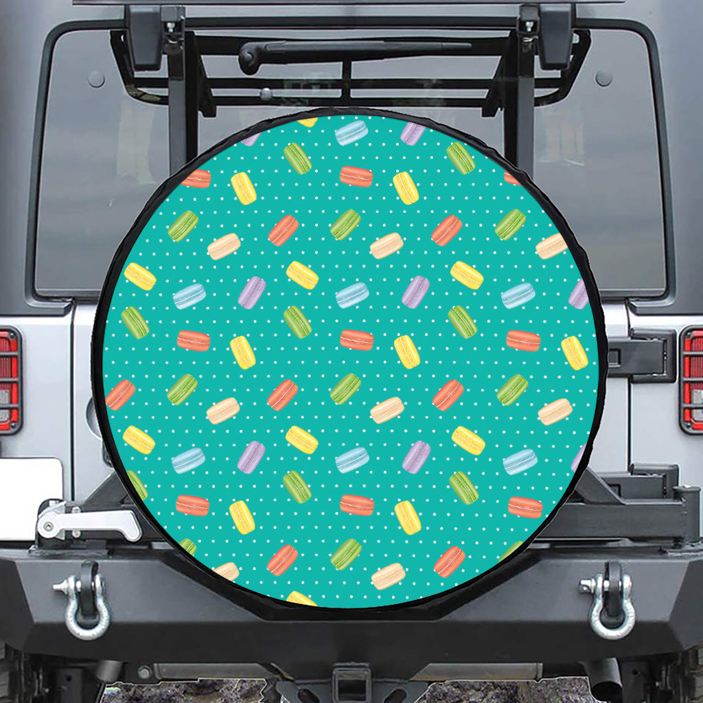 Polka Dot Macaron Pattern Print Leather Spare Tire Cover