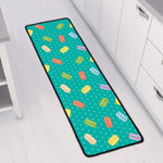 Polka Dot Macaron Pattern Print Long Kitchen Mat
