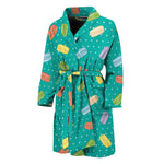 Polka Dot Macaron Pattern Print Men's Bathrobe