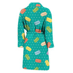 Polka Dot Macaron Pattern Print Men's Bathrobe