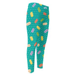 Polka Dot Macaron Pattern Print Men's Compression Pants