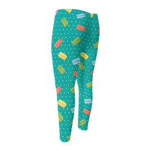 Polka Dot Macaron Pattern Print Men's Compression Pants