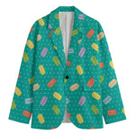 Polka Dot Macaron Pattern Print Men's Cotton Blazer
