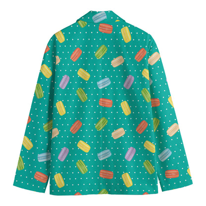 Polka Dot Macaron Pattern Print Men's Cotton Blazer
