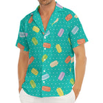 Polka Dot Macaron Pattern Print Men's Deep V-Neck Shirt