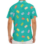 Polka Dot Macaron Pattern Print Men's Deep V-Neck Shirt