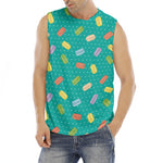 Polka Dot Macaron Pattern Print Men's Fitness Tank Top