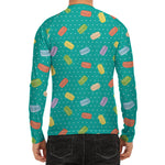 Polka Dot Macaron Pattern Print Men's Long Sleeve Rash Guard