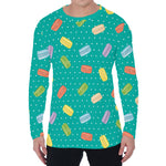 Polka Dot Macaron Pattern Print Men's Long Sleeve T-Shirt