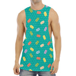 Polka Dot Macaron Pattern Print Men's Muscle Tank Top