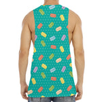 Polka Dot Macaron Pattern Print Men's Muscle Tank Top