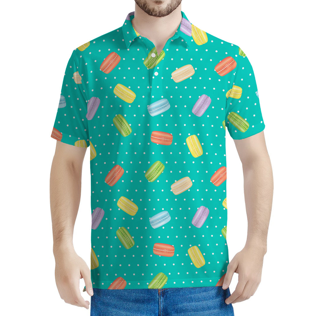 Polka Dot Macaron Pattern Print Men's Polo Shirt