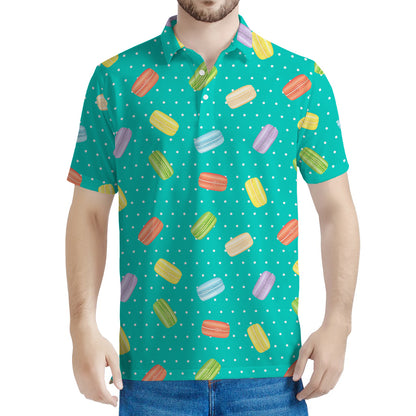 Polka Dot Macaron Pattern Print Men's Polo Shirt