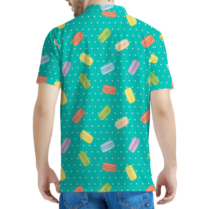 Polka Dot Macaron Pattern Print Men's Polo Shirt