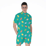 Polka Dot Macaron Pattern Print Men's Rompers