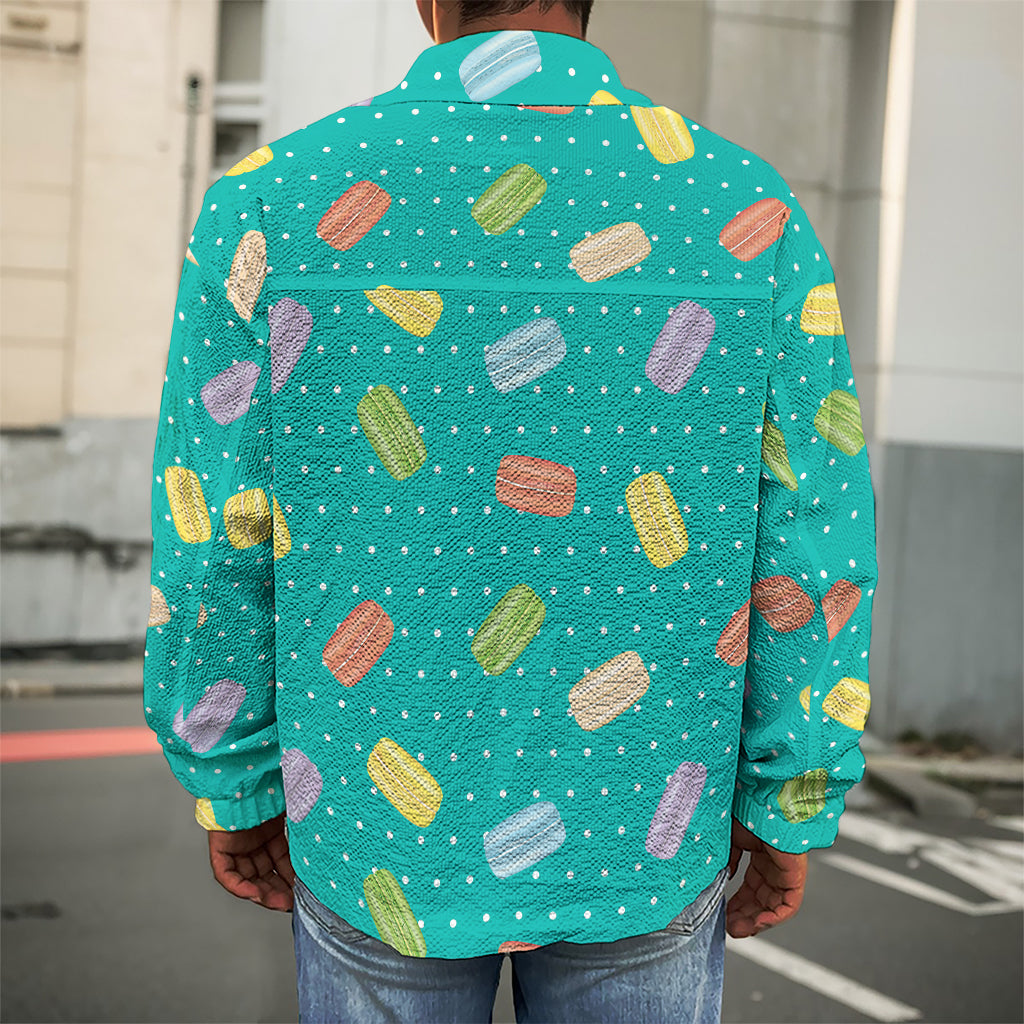 Polka Dot Macaron Pattern Print Men's Shirt Jacket
