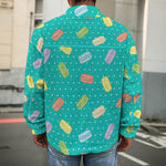 Polka Dot Macaron Pattern Print Men's Shirt Jacket