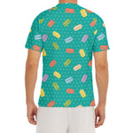 Polka Dot Macaron Pattern Print Men's Short Sleeve Rash Guard