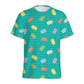 Polka Dot Macaron Pattern Print Men's Athletic T-Shirt