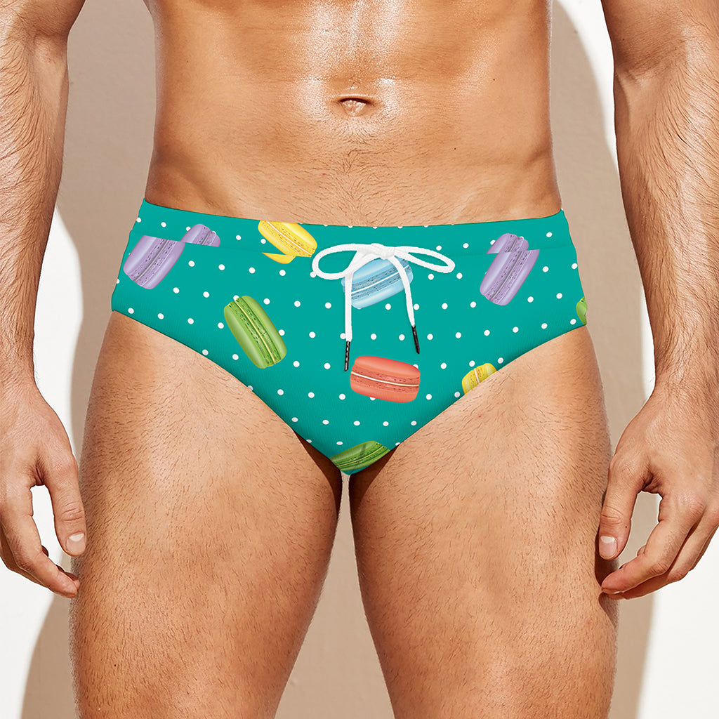 Polka Dot Macaron Pattern Print Men's Swim Briefs