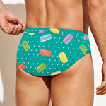 Polka Dot Macaron Pattern Print Men's Swim Briefs