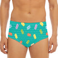 Polka Dot Macaron Pattern Print Men's Triangle Swim Briefs