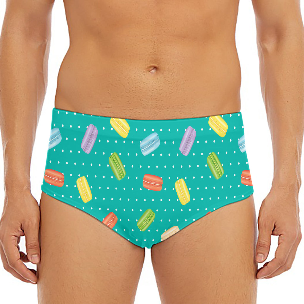 Polka Dot Macaron Pattern Print Men's Triangle Swim Briefs