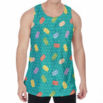 Polka Dot Macaron Pattern Print Men's Velvet Tank Top