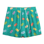 Polka Dot Macaron Pattern Print Mesh Shorts