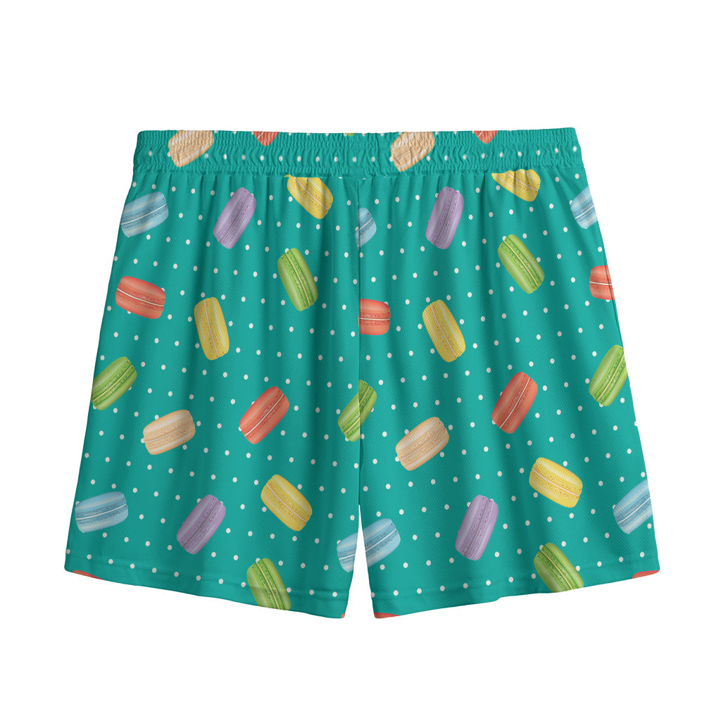 Polka Dot Macaron Pattern Print Mesh Shorts