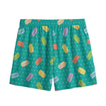 Polka Dot Macaron Pattern Print Mesh Shorts