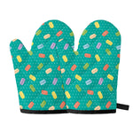 Polka Dot Macaron Pattern Print Oven Mitts