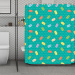 Polka Dot Macaron Pattern Print Polyester Shower Curtain